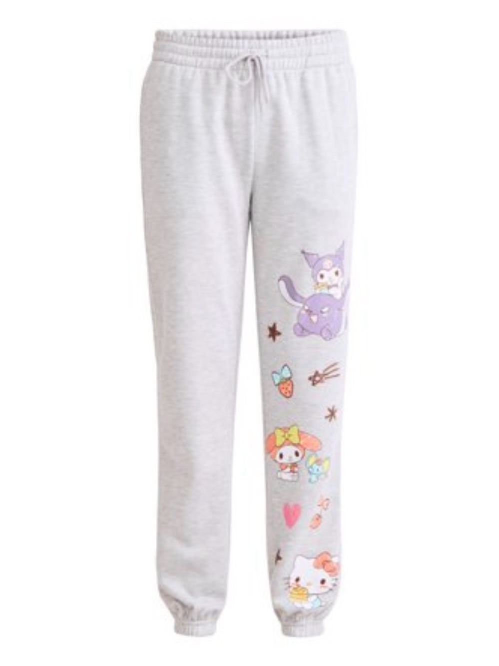 Hello Kitty & Friends Sanrio Gray Graphic Joggers XXS 00 Kuromi My Melody